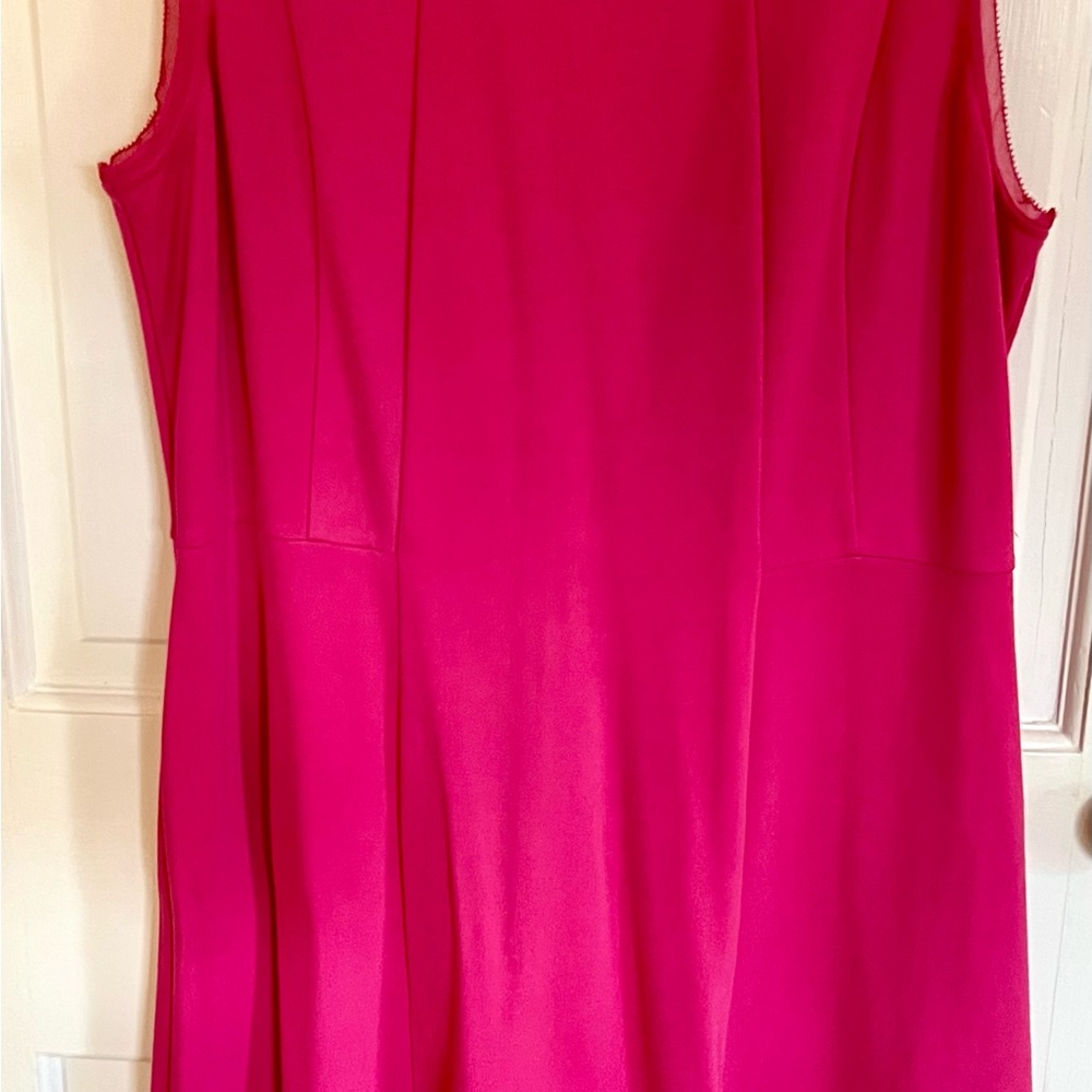 Talbots Hot Pink Sleeveless Midi Dress